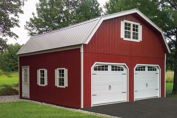 Double wide garage with loft and windows